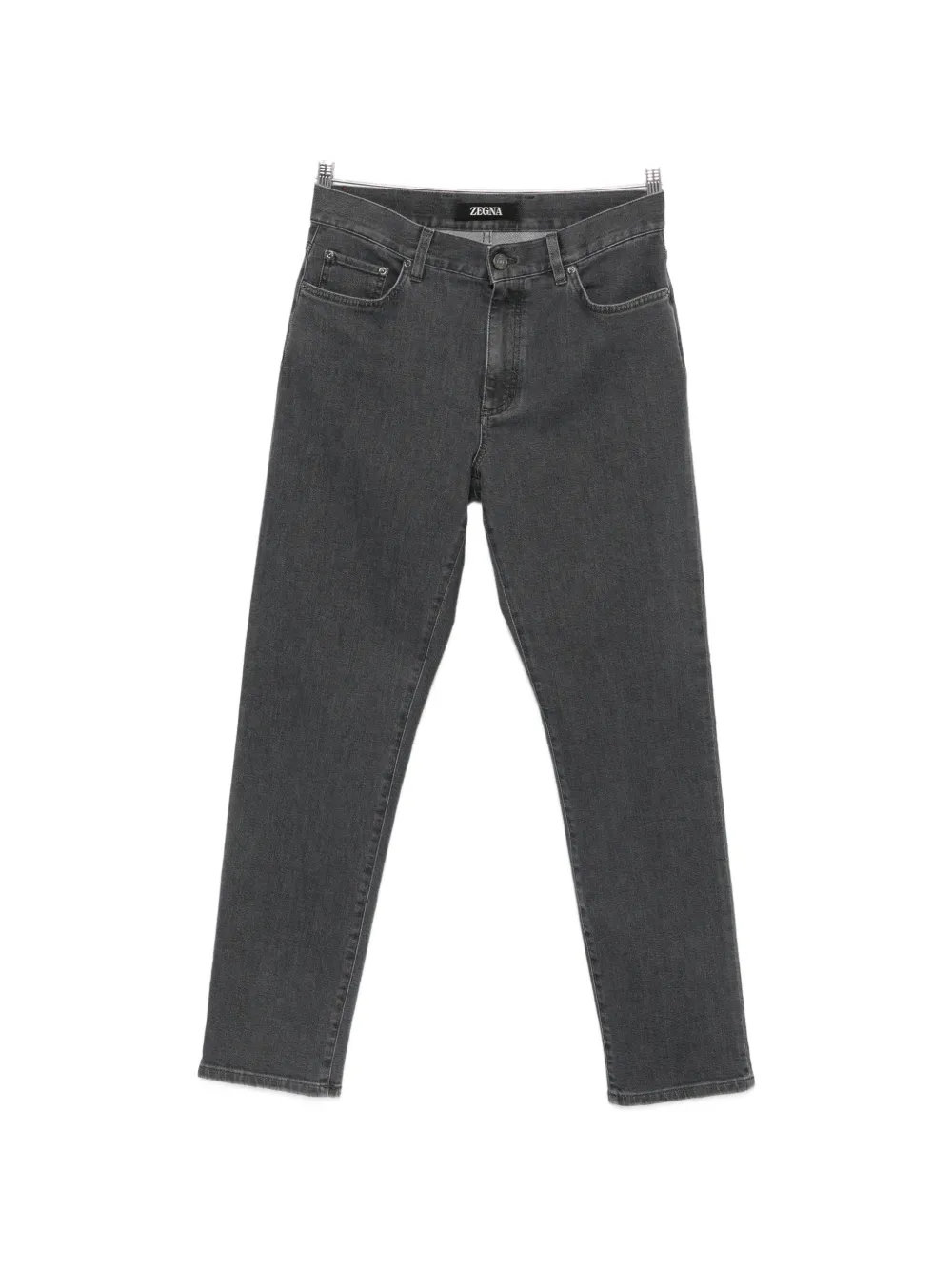 Zegna logo-patch straight-leg jeans - Grigio