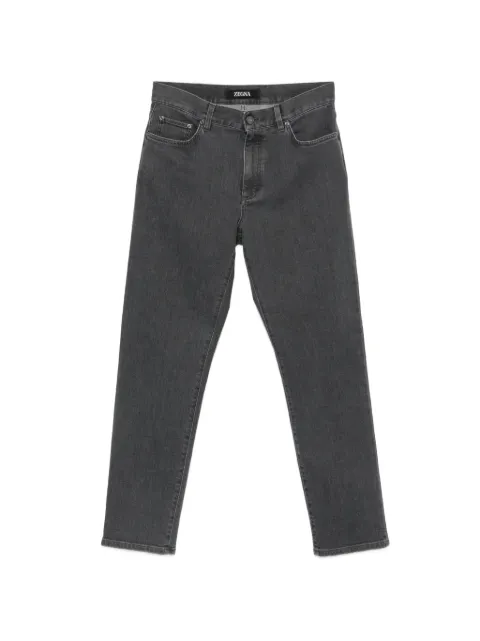 Zegna logo-patch straight-leg jeans