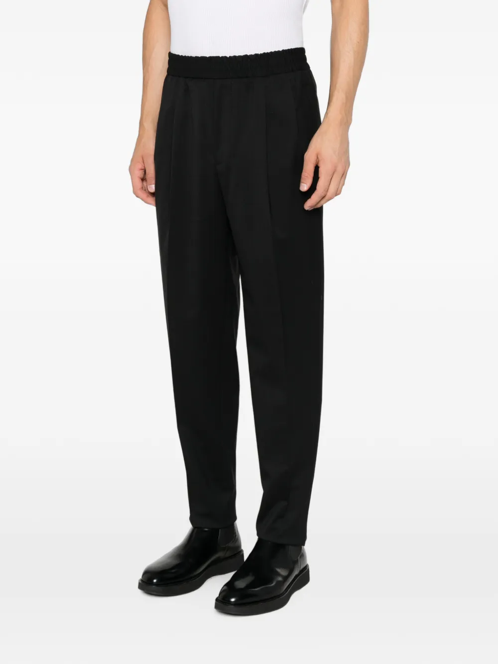 Zegna Plooibroek met elastische tailleband Zwart