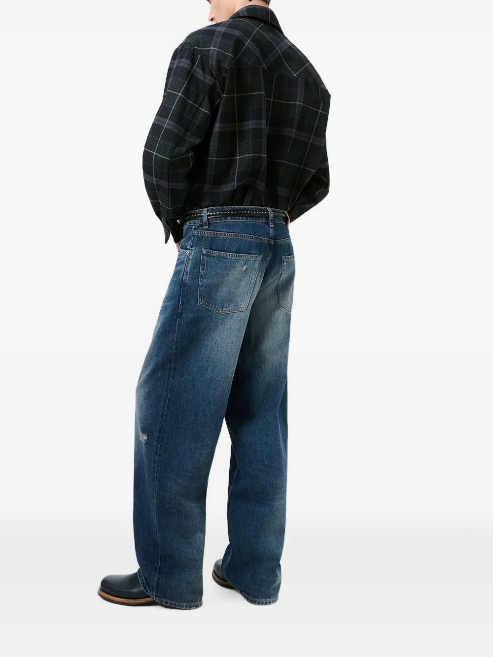 OUR LEGACY Vast Cut gerafelde jeans Blauw