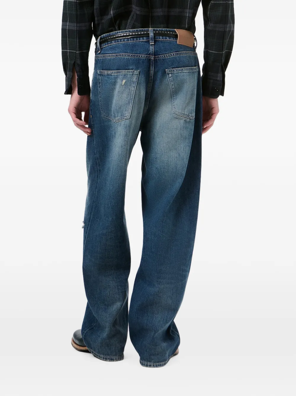 OUR LEGACY Vast Cut gerafelde jeans Blauw