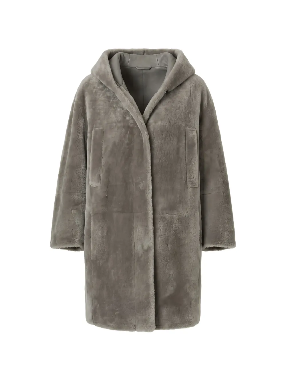 Peserico reversible hooded coat Grijs