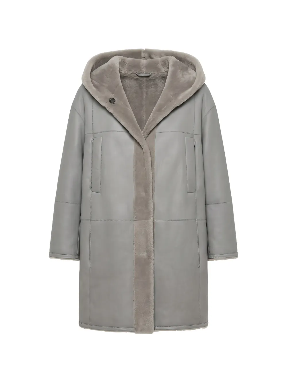 Peserico reversible hooded coat Grijs