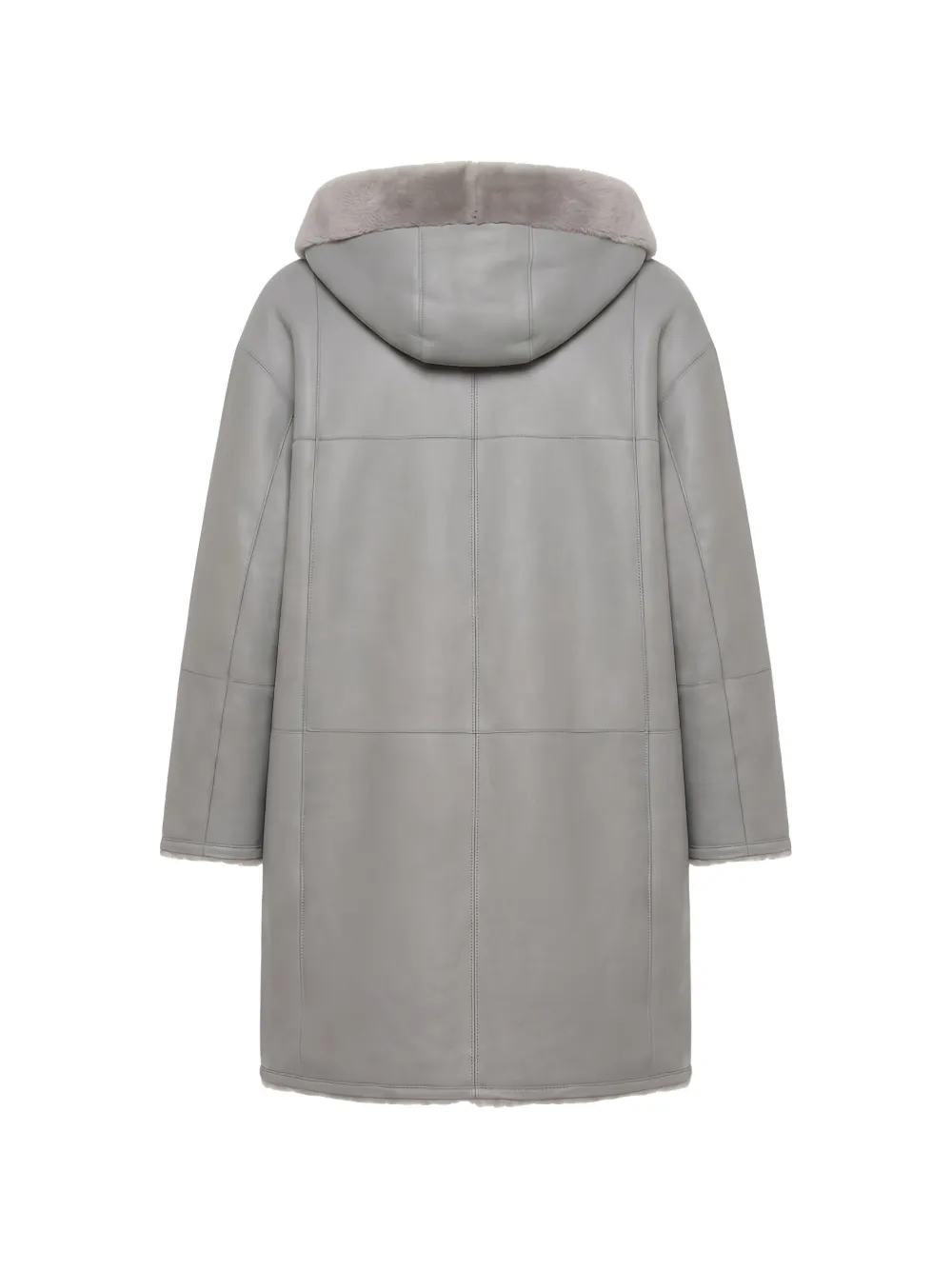 Peserico reversible hooded coat Grijs