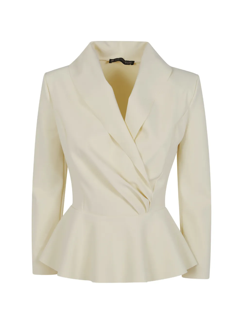 Chiara Boni La Petite Robe Peplum Wrap Top In Neutrals