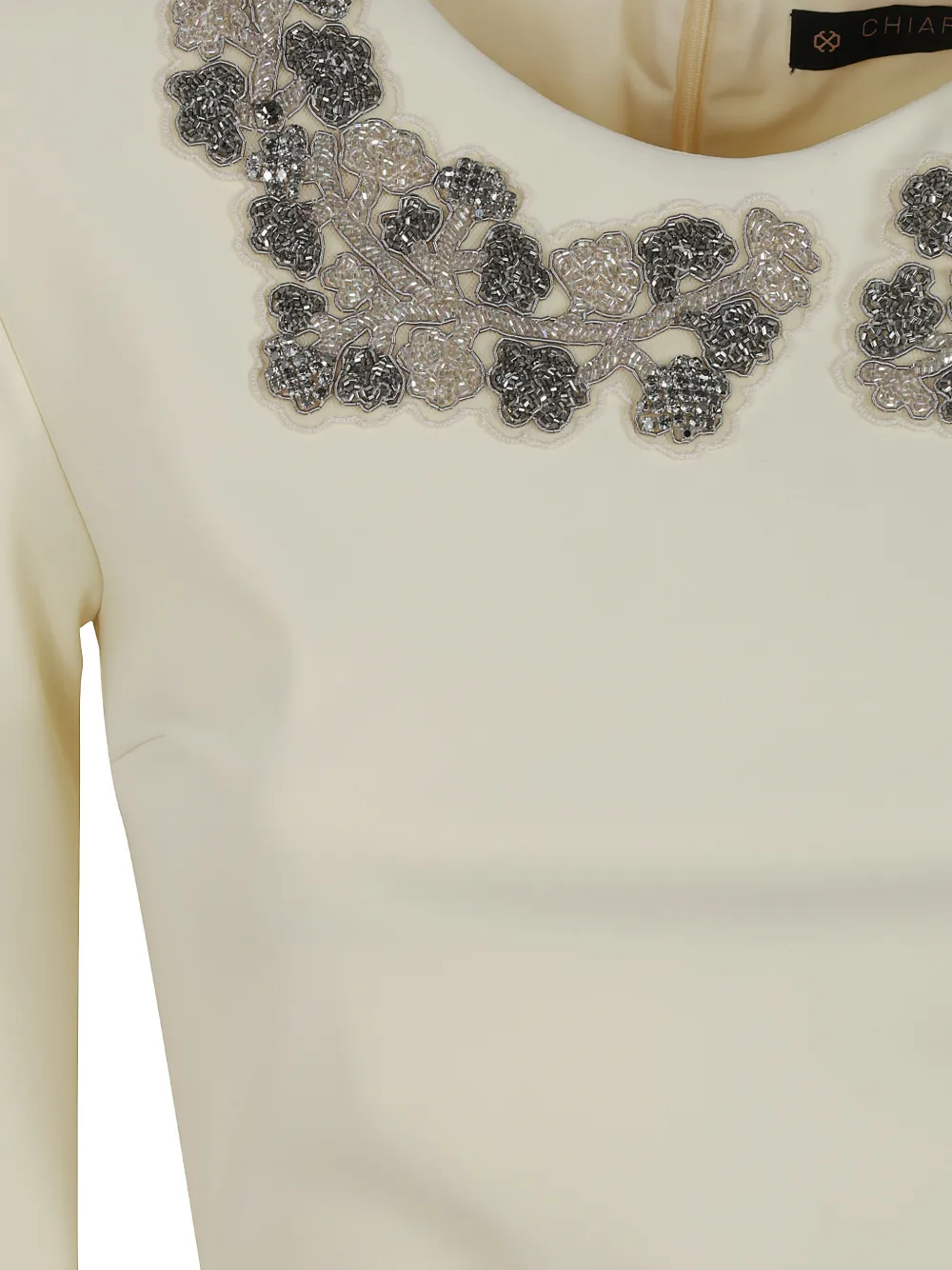 CHIARA BONI La Petite Robe Midi-jurk met kralen en ruches Beige