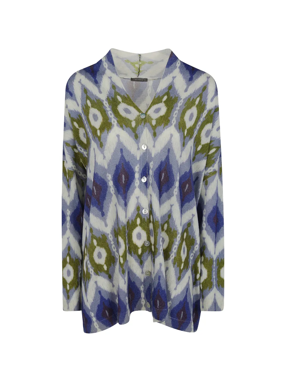 In Bed With You Abstract-print Cardigan In White