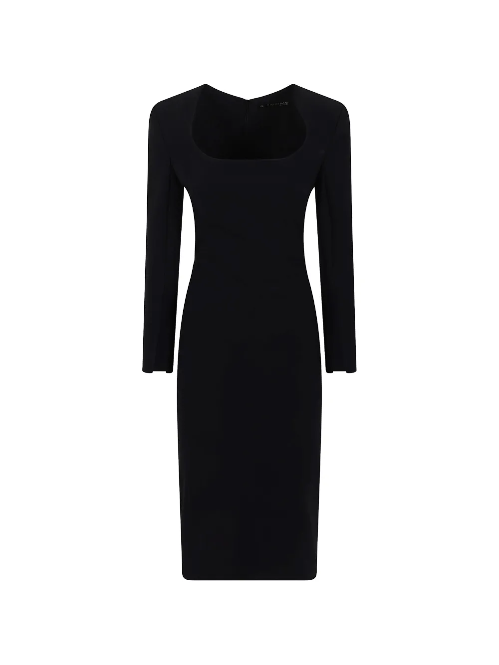 Chiara Boni La Petite Robe Square-neck Long-sleeve Midi Dress In Black