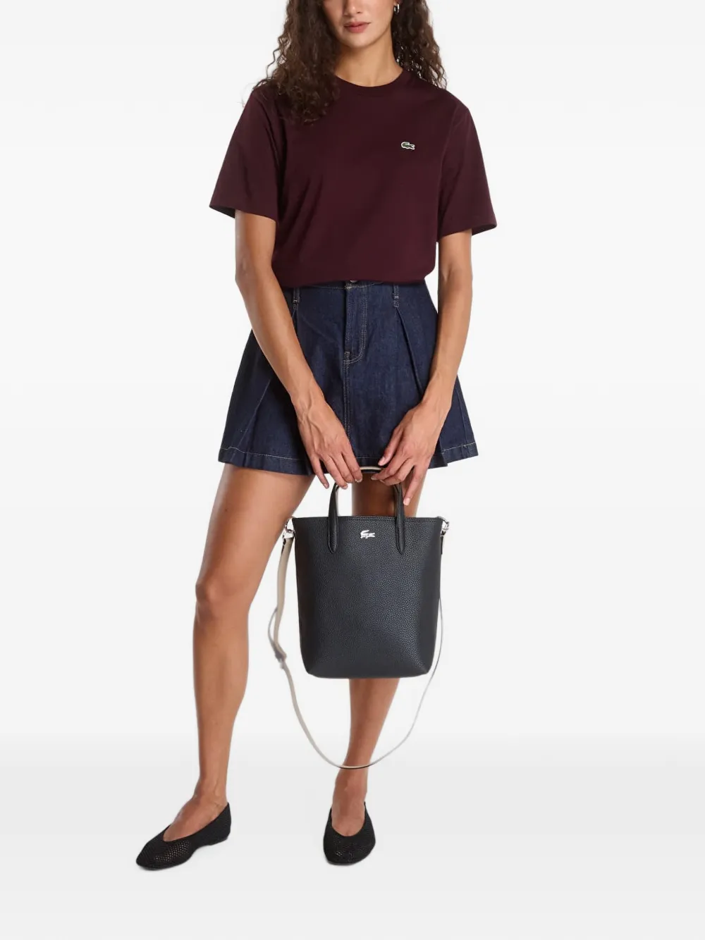 Lacoste T-shirt met logopatch Paars