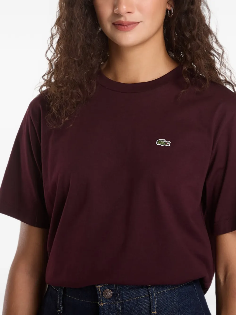 Lacoste T-shirt met logopatch Paars