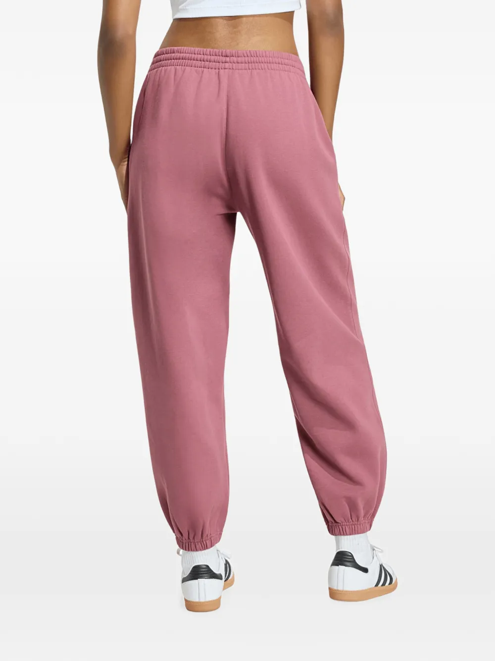 adidas logo-embroidered elasticated track pants Roze
