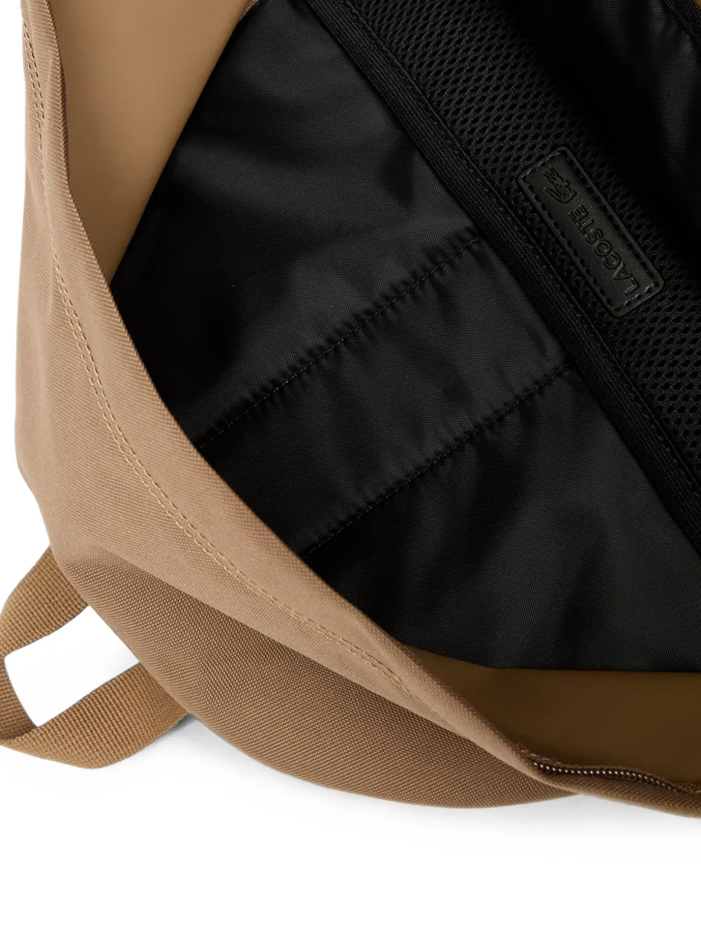 Lacoste Neocroc rugzak met logopatch en rits Beige