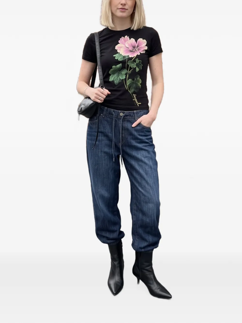 Desigual T-shirt met bloemenprint Zwart