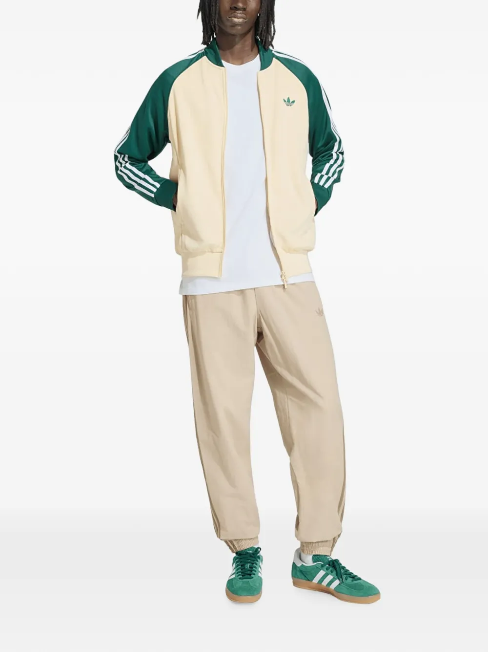 adidas raglan-sleeve track jacket Beige