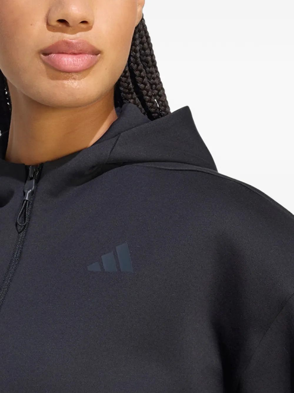 adidas Z.N.E. logo-print zip-up hoodie Zwart