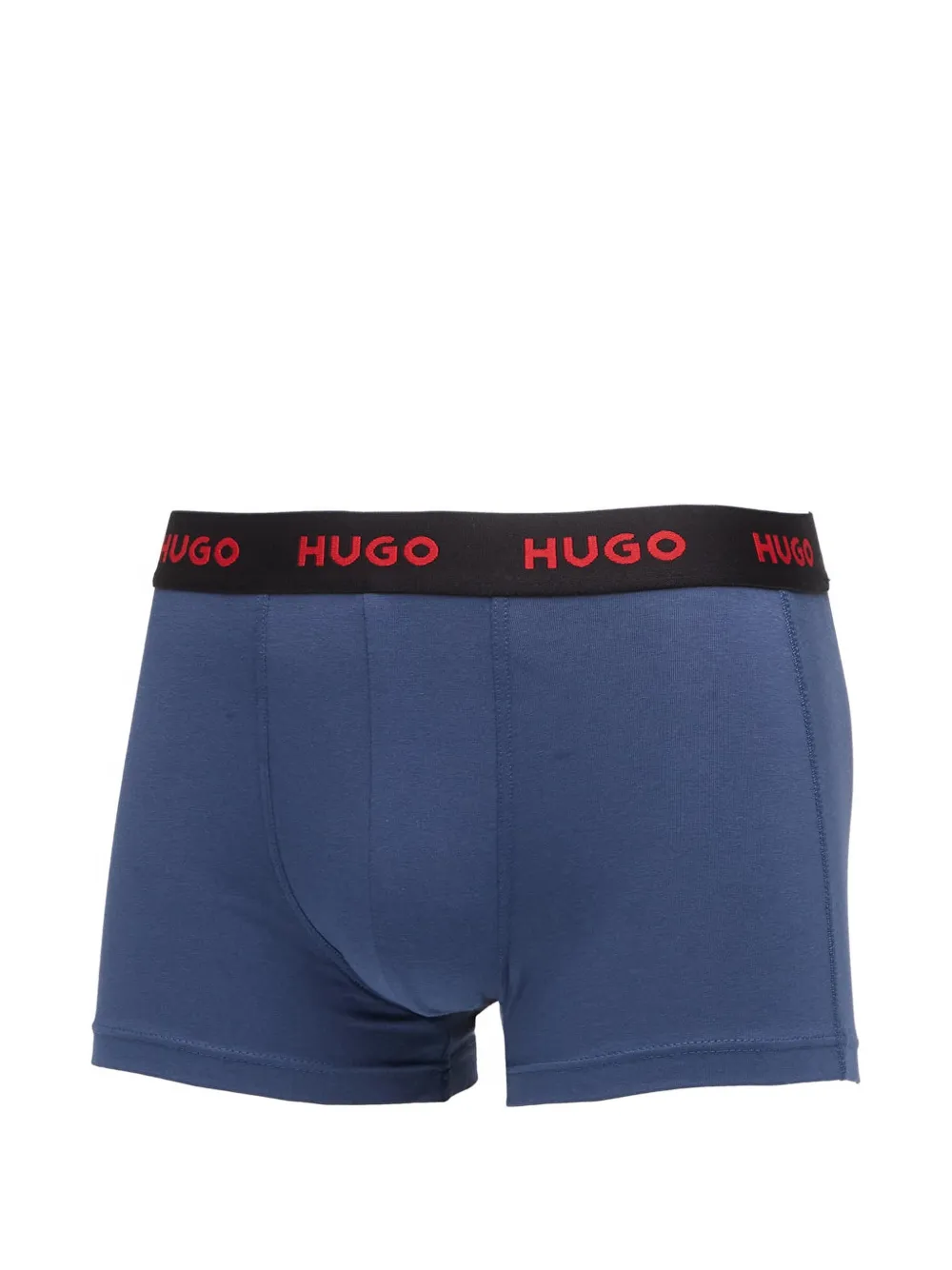 HUGO Drie stretch-katoenen boxershorts met logobanden Blauw