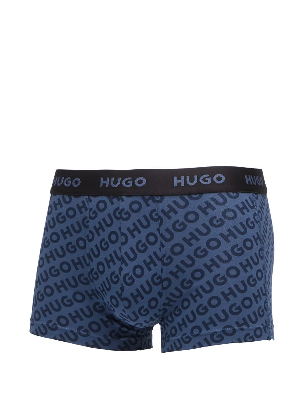 HUGO Drie stretch-katoenen boxershorts met logobanden Blauw