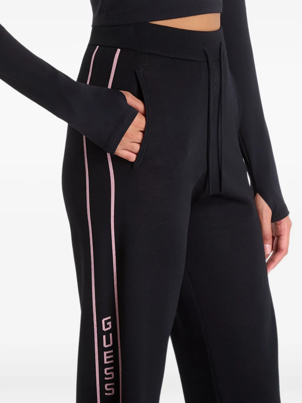 GUESS USA Trainingsbroek met geborduurd logo Zwart