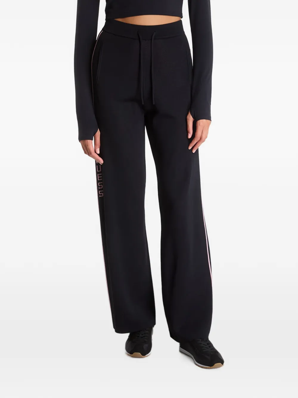 GUESS USA logo-embroidered side-stripe track pants - Nero
