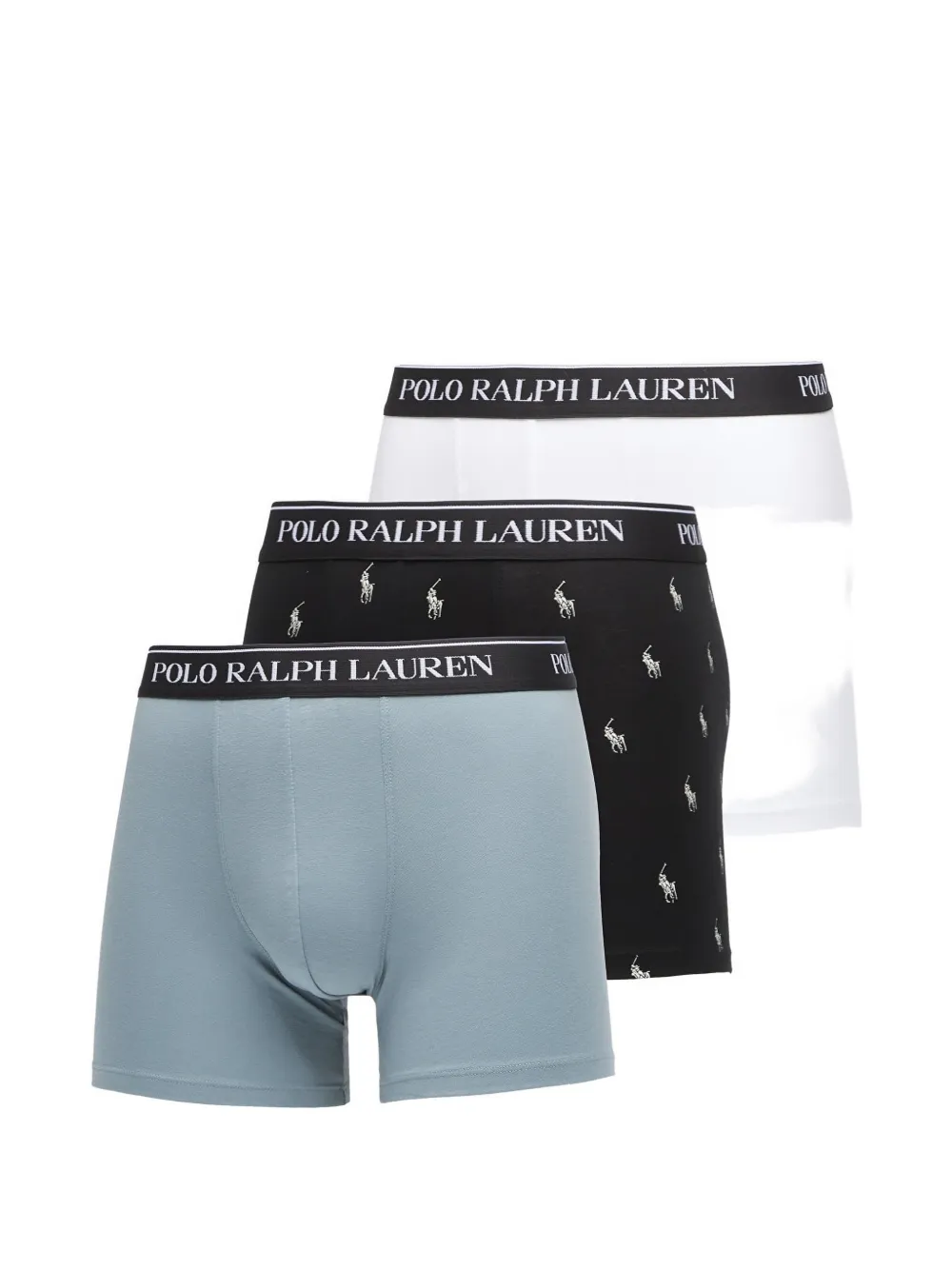 Polo Ralph Lauren Logo-waistband Boxers (set Of Three) In Blue