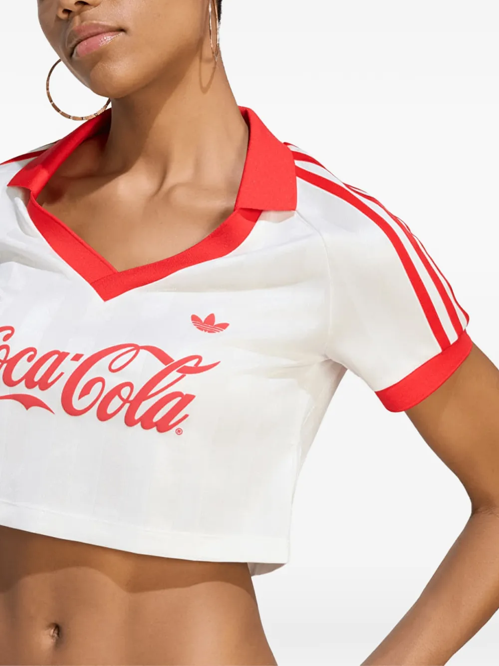adidas x Coca-Cola cropped jersey Wit