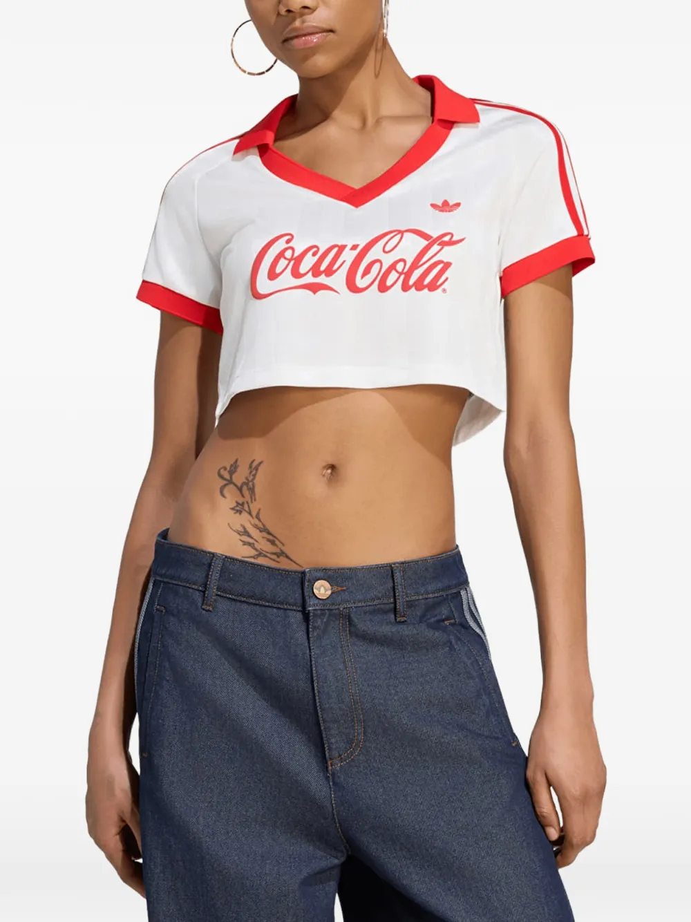 adidas x Coca-Cola cropped jersey Wit