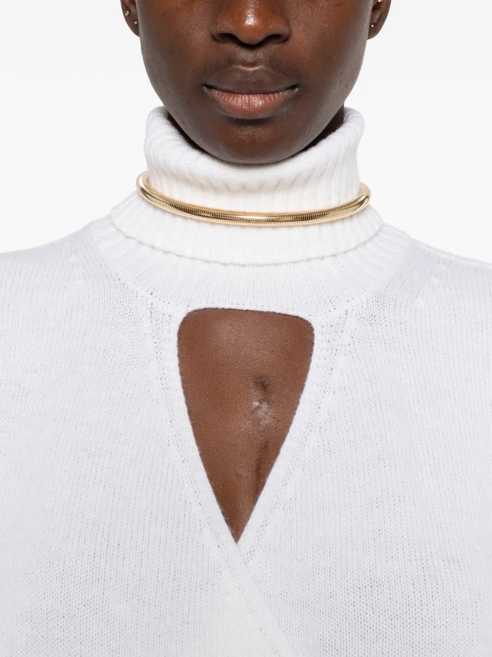 SIMONA CORSELLINI cut-out turtleneck sweater Wit