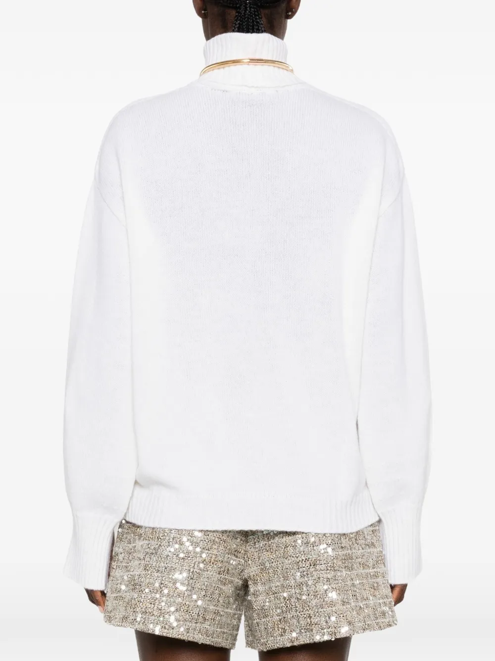 SIMONA CORSELLINI cut-out turtleneck sweater Wit