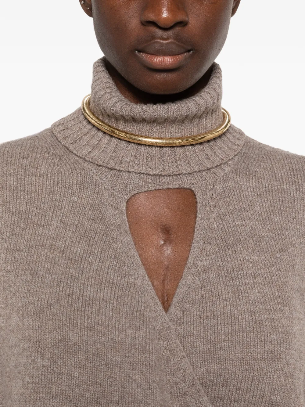SIMONA CORSELLINI cut-out wrap-style sweater Bruin