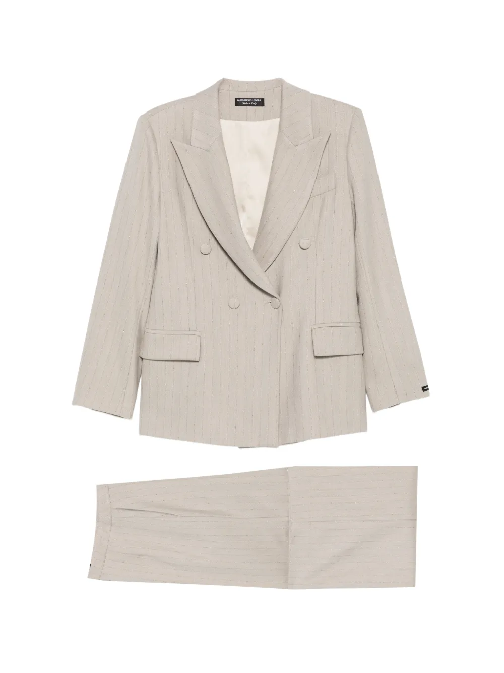 ALESSANDRO LEGORA pinstriped double-breasted suit - Toni neutri