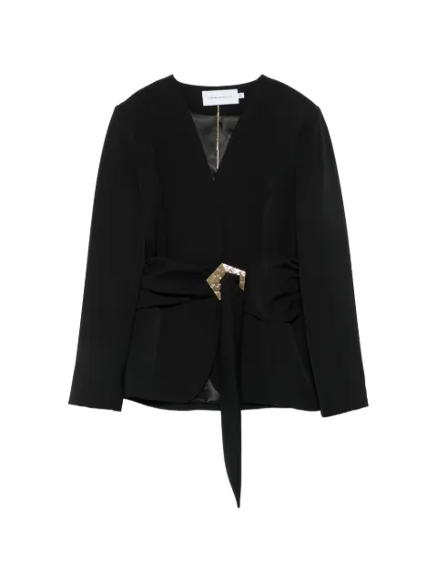 SIMONA CORSELLINI buckle-detail V-neck jacket