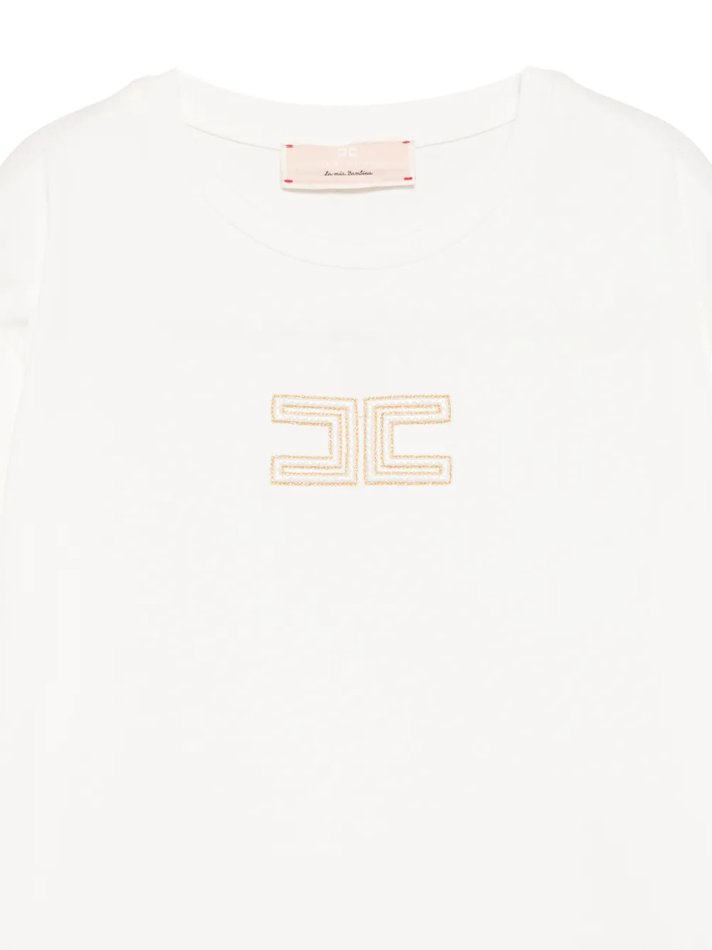 Elisabetta Franchi Kids T-shirt met geborduurd logo Wit