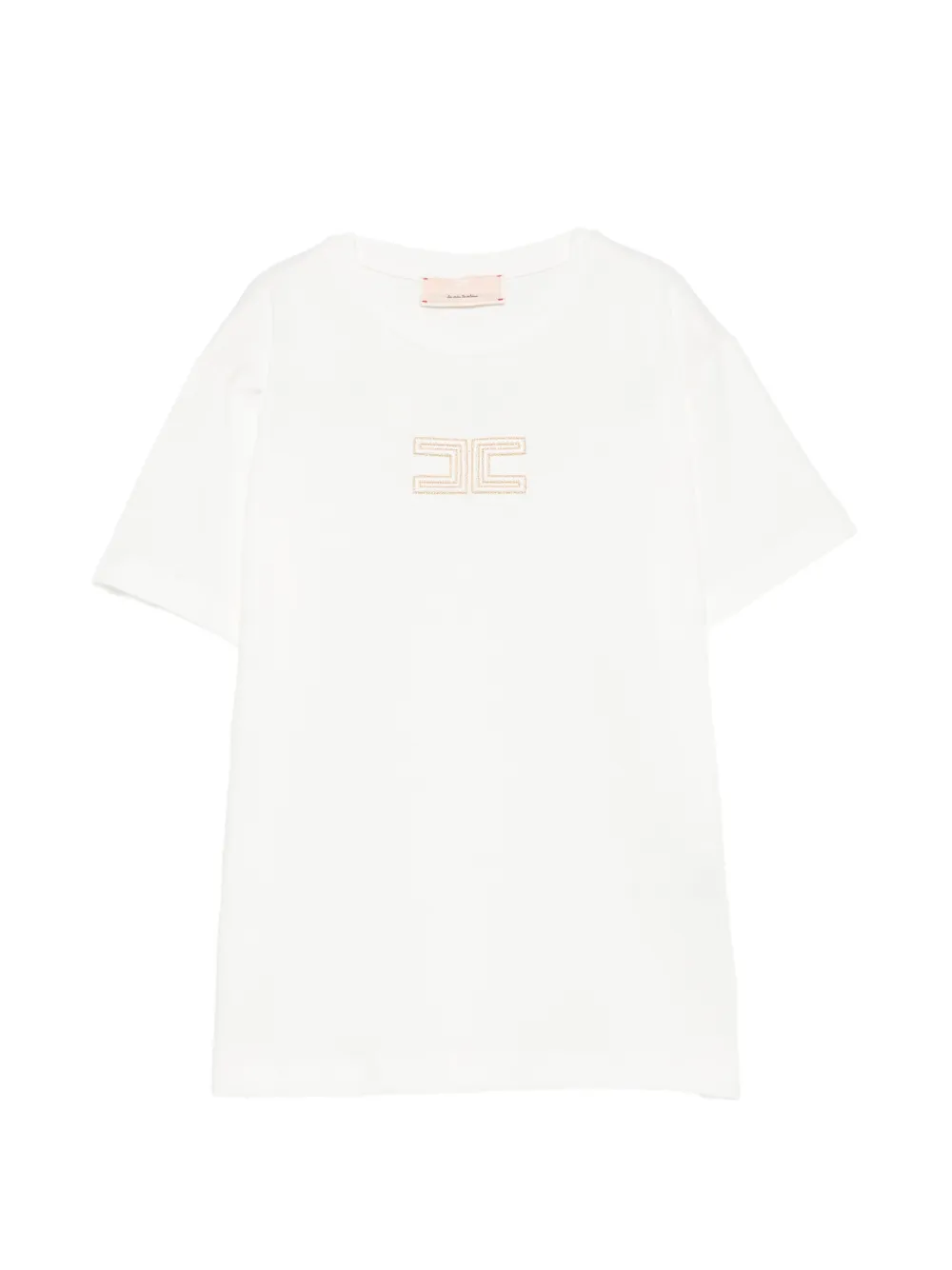 Elisabetta Franchi Kids logo-embroidered T-shirt - Bianco