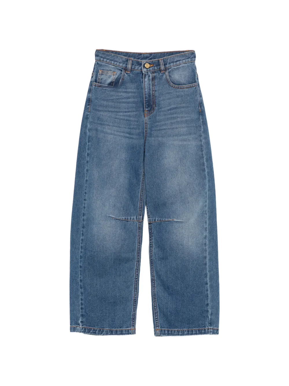 Elisabetta Franchi Kids jean ample à bande logo - Bleu Elisabetta Franchi Kids jean ample à bande logo - Bleu