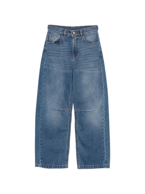 Elisabetta Franchi Kids jeans anchos con franja del logo