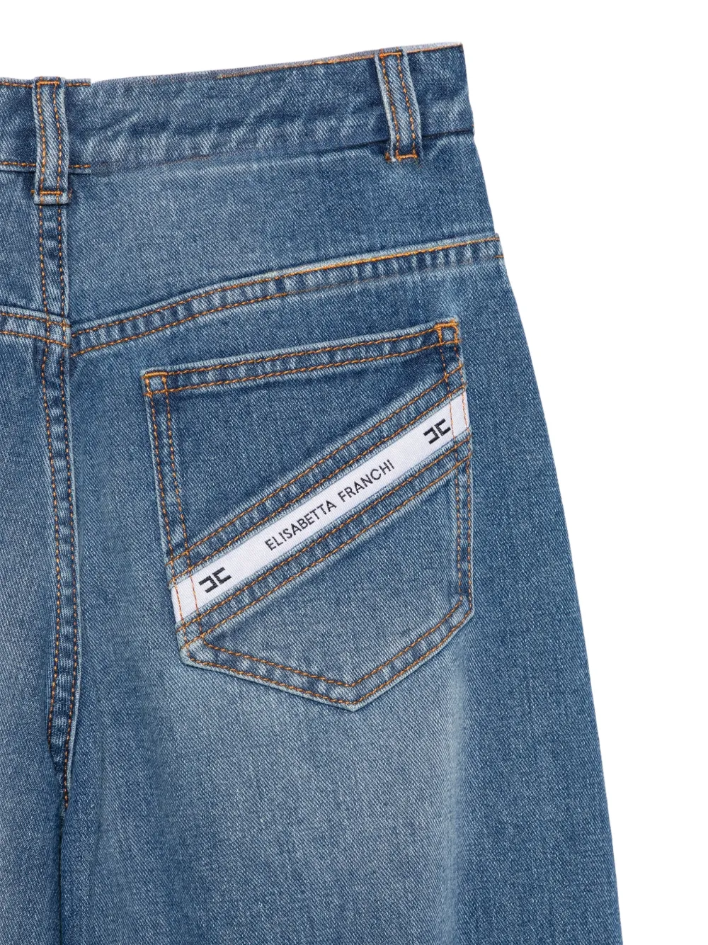 Elisabetta Franchi Kids Jeans met wijde pijpen Blauw