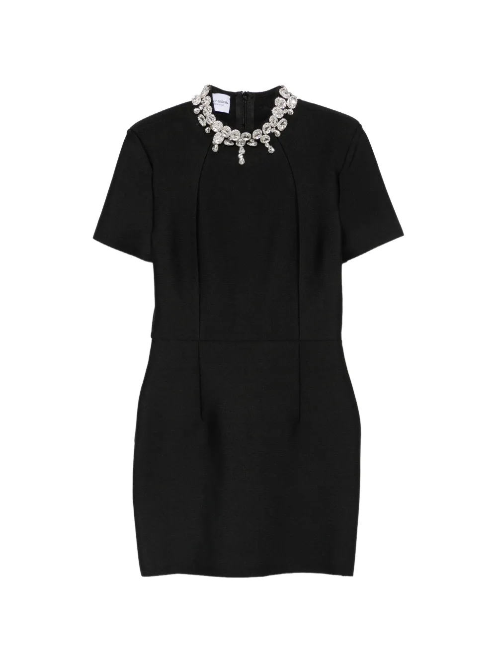 ALESSANDRO LEGORA crystal-embellished short-sleeve mini dress