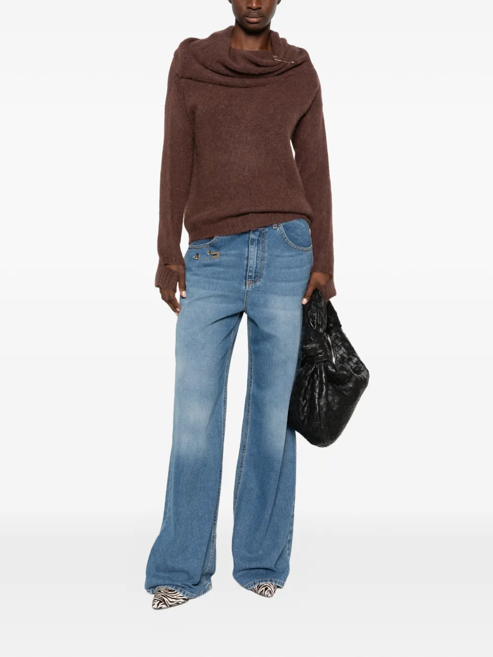 SIMONA CORSELLINI safety-pin sweater Bruin