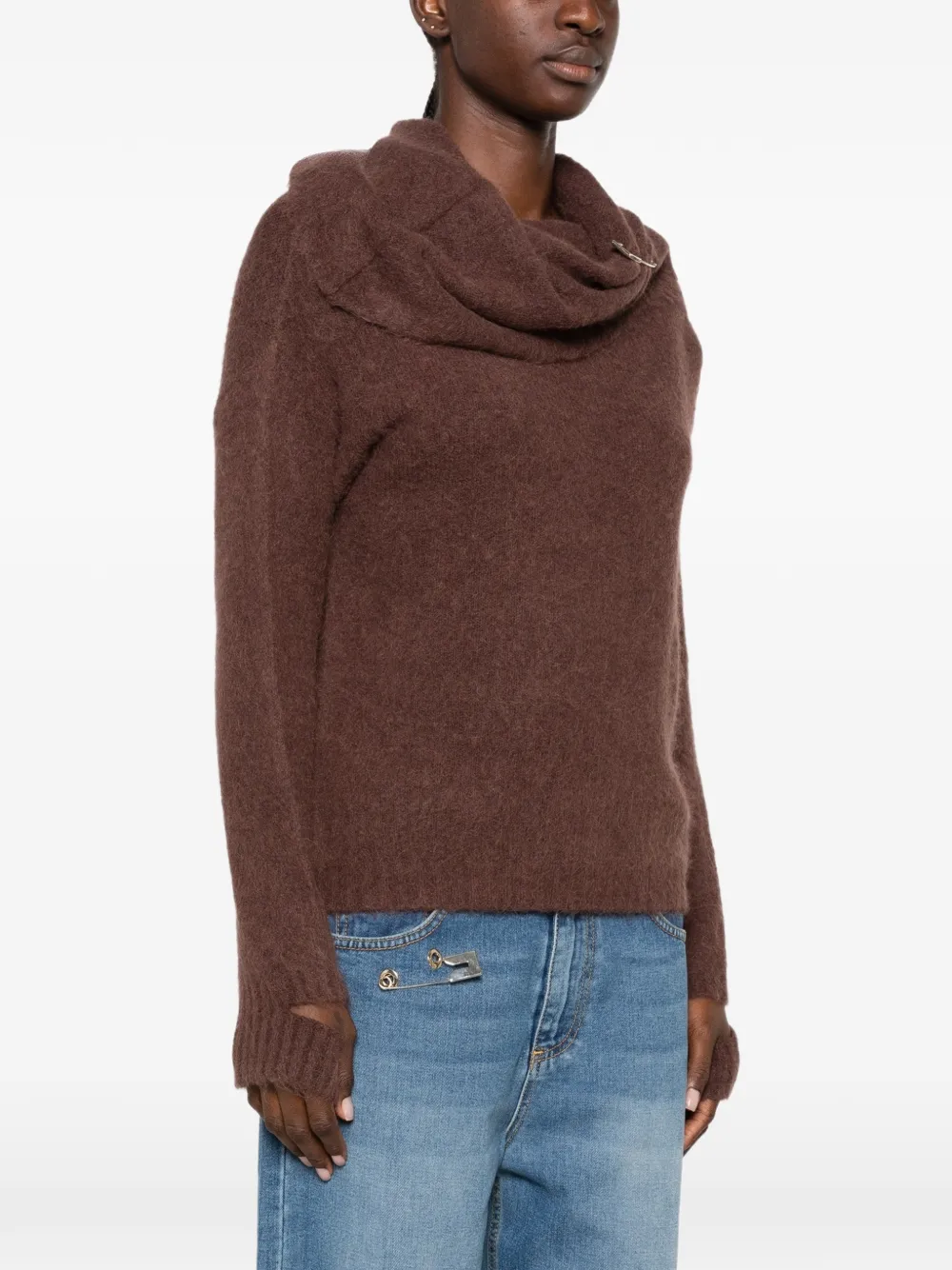 SIMONA CORSELLINI safety-pin sweater Bruin