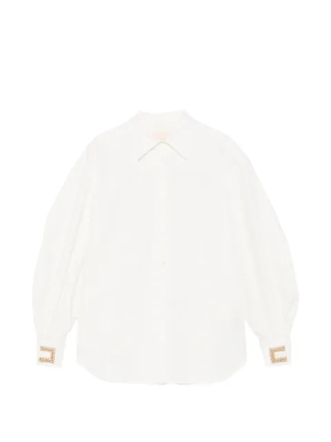Elisabetta Franchi Kids logo-embellished puff-sleeve shirt