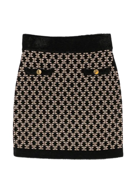 Elisabetta Franchi Kids monogram-pattern button-detail skirt
