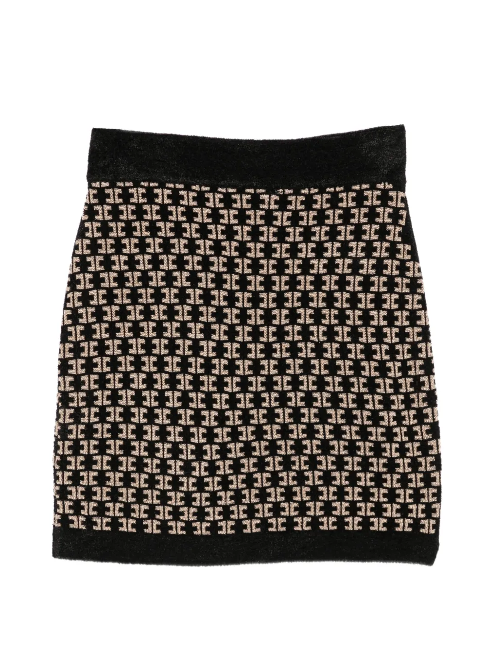 Elisabetta Franchi Kids Rok met monogram-patroon en knoopdetail Zwart