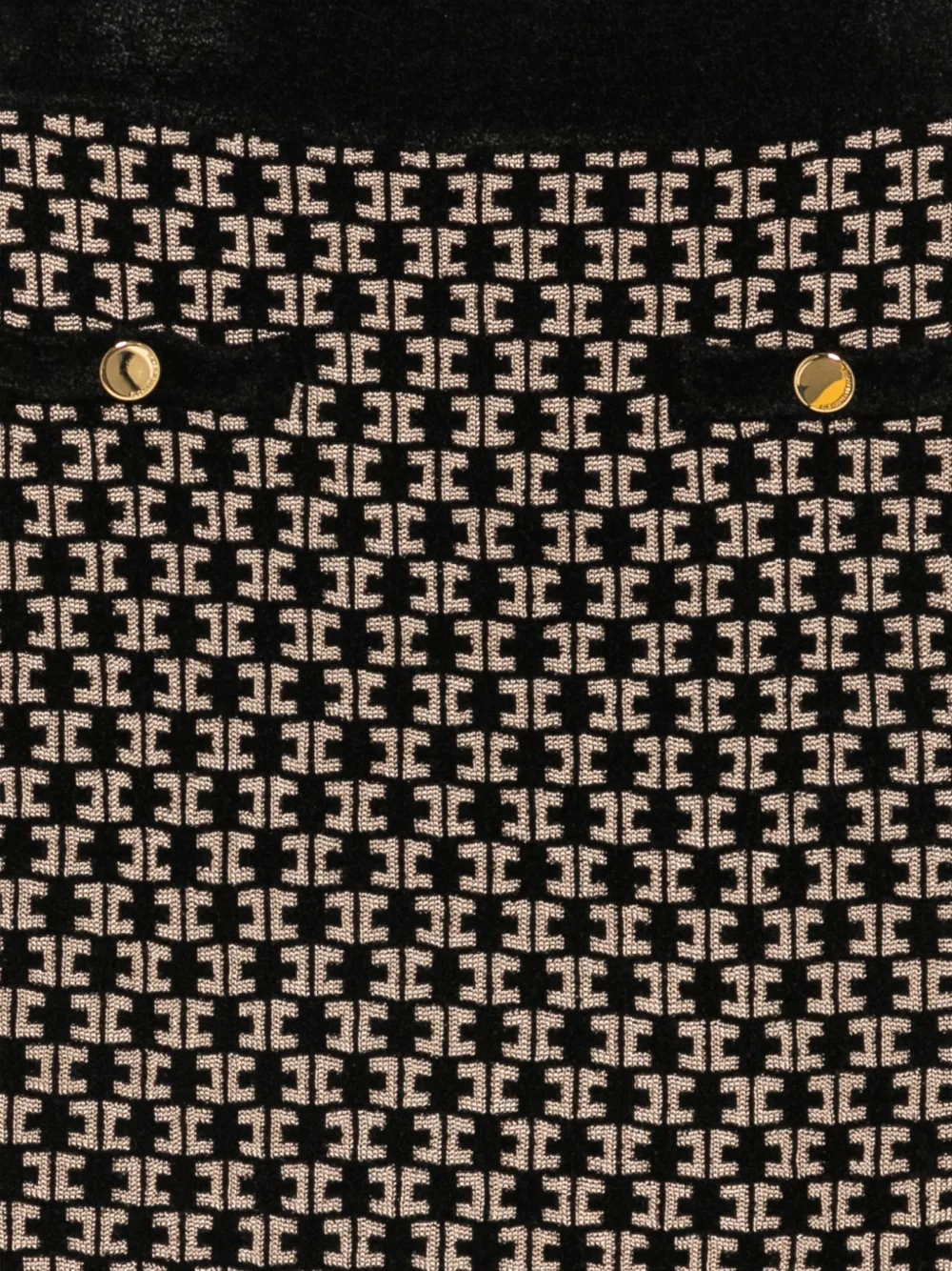 Elisabetta Franchi Kids Rok met monogram-patroon en knoopdetail Zwart