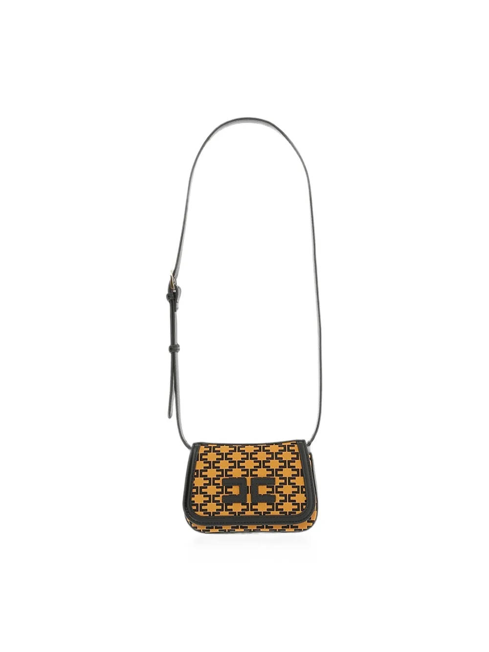 Elisabetta Franchi Kids monogram-print logo-plaque shoulder bag Geel