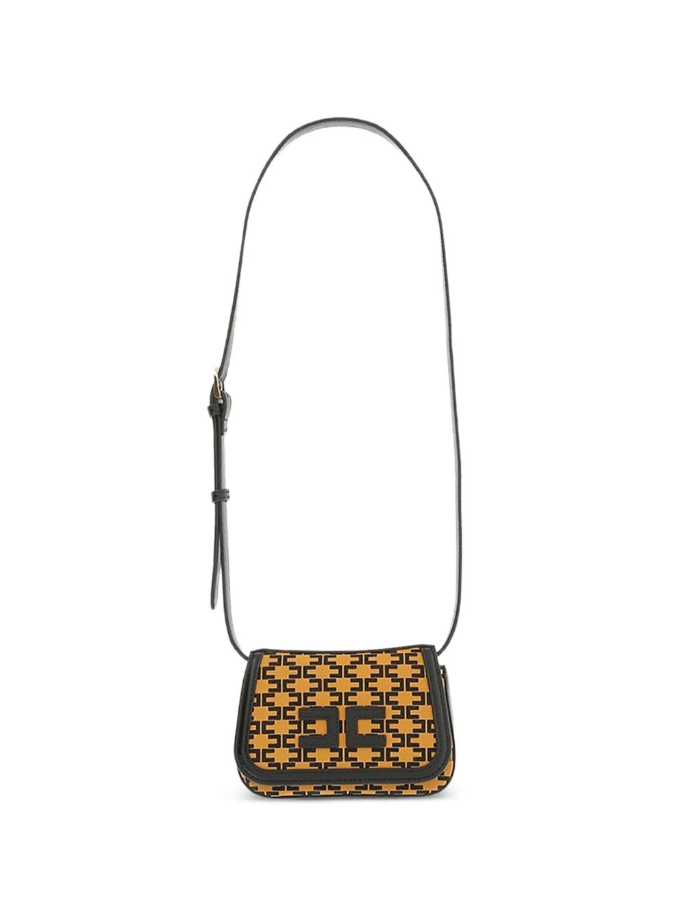 Elisabetta Franchi Kids monogram-print logo-plaque shoulder bag Geel
