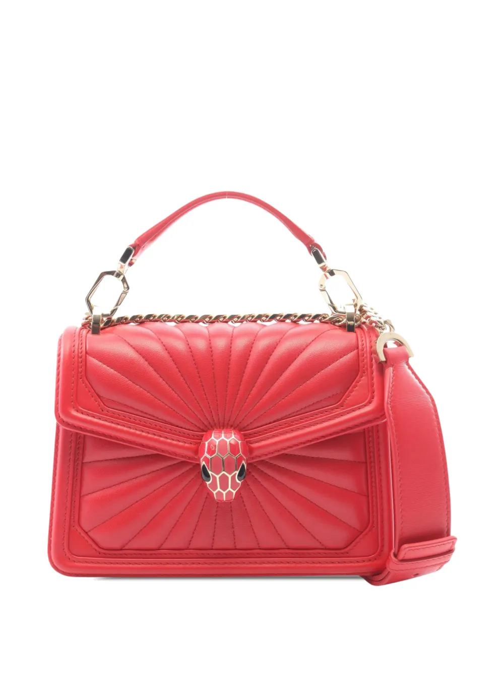 Bvlgari Pre-Owned 2015-2026 Serpenti Diamond Blast Satchel-Tasche aus Leder - Rot