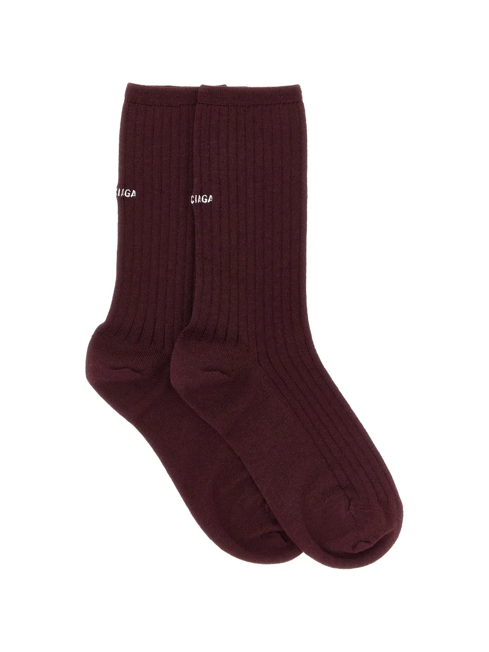 Balenciaga logo-embroidered ribbed socks - Rosso