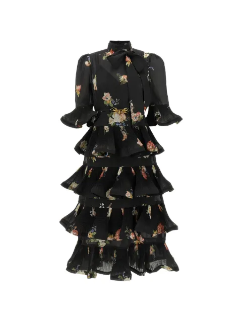 ZIMMERMANN floral-print pleated dress