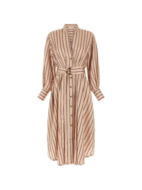 ZIMMERMANN Valiant Tuck striped midi shirt dress