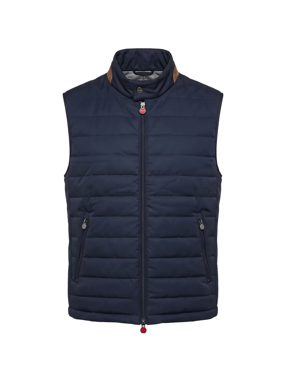 Kiton quilted high-neck gilet Blauw